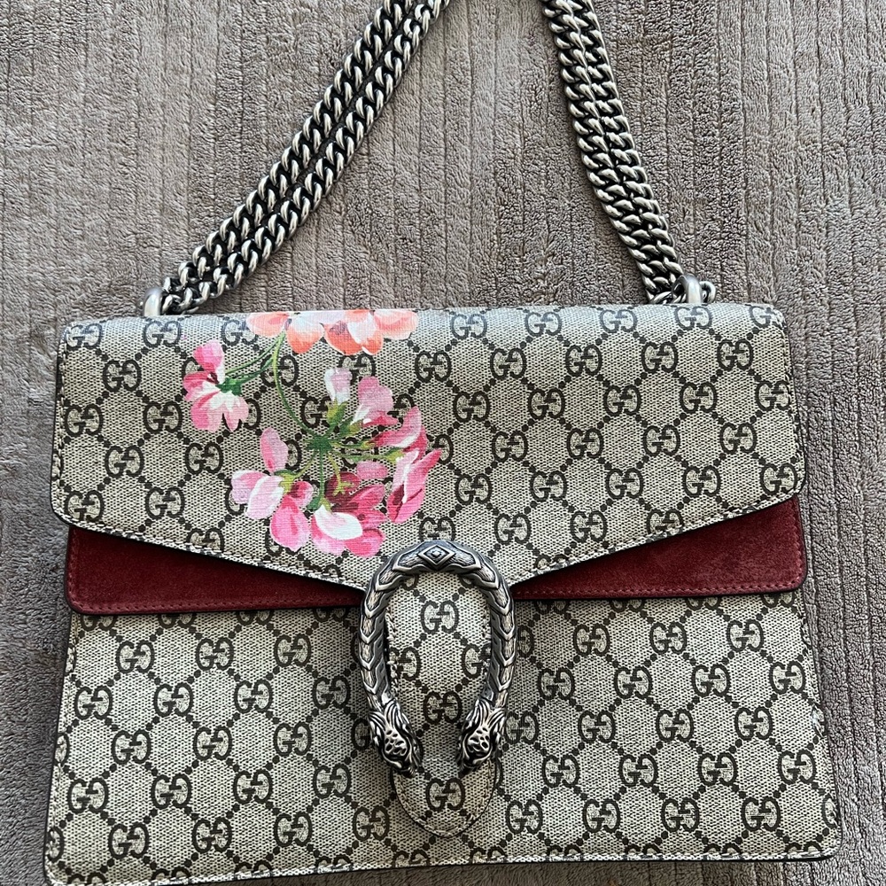 Gucci gg supreme dionysus floral shoulder Bag